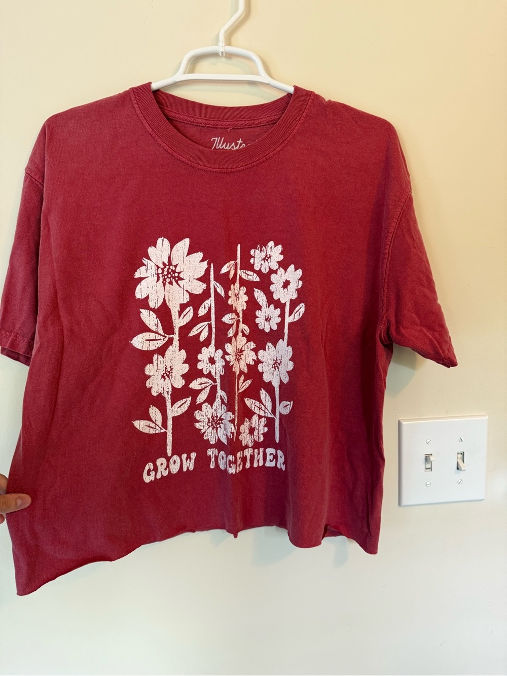 Maroon 'Grow Together' Floral Graphic Tee